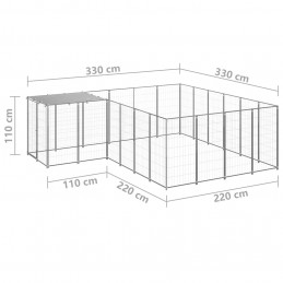 Acquista Gabbia per Cani Argento 8,47 m² in Acciaio con riferimento GHV-3082219 della ditta GARDENHOME