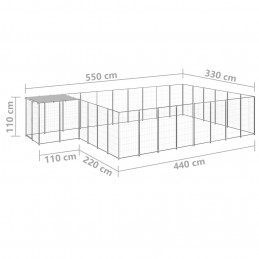 Acquista Gabbia per Cani Argento 15,73 m² in Acciaio con riferimento GHV-3082221 della ditta GARDENHOME