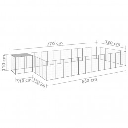 Acquista Gabbia per Cani Argento 22,99 m² in Acciaio con riferimento GHV-3082223 della ditta GARDENHOME
