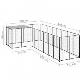 Acquista Gabbia per Cani Nera 6,05 m² in Acciaio con riferimento GHV-3082225 della ditta GARDENHOME