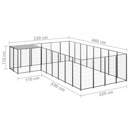 Acquista Gabbia per Cani Nera 10,89 m² in Acciaio con riferimento GHV-3082226 della ditta GARDENHOME