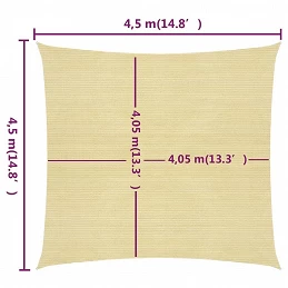 Acquista Vela Parasole 160 g/m² Beige 4,5x4,5 m in HDPE con riferimento GHV-311112 della ditta GARDENHOME