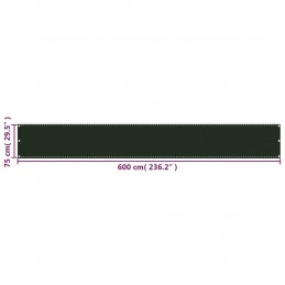 Acquista Schermo Frangivista per Balcone Verde Scuro 75x600 cm in HDPE con riferimento GHV-310971 della ditta GARDENHOME