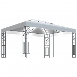 Acquista Gazebo con Tetto Doppio e Stringa di Luci LED 3x4 m Bianco con riferimento GHV-3070298 della ditta GARDENHOME