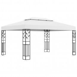 Acquista Gazebo con Tetto Doppio e Stringa di Luci LED 3x4 m Bianco con riferimento GHV-3070298 della ditta GARDENHOME