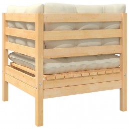 Acquista Divano Angolare da Giardino con Cuscini Crema Massello di Pino con riferimento GHV-806628 della ditta GARDENHOME
