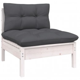 Acquista Divano Centrale da Giardino con Cuscini Bianco Massello di Pino con riferimento GHV-806635 della ditta GARDENHOME