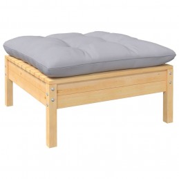 Acquista Sgabello da Giardino con Cuscino Grigio in Massello di Pino con riferimento GHV-806639 della ditta GARDENHOME