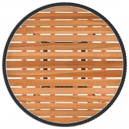 Acquista Tavolo da Giardino Nero Ø 70 cm Polyrattan e Massello d'Acacia con riferimento GHV-310466 della ditta GARDENHOME