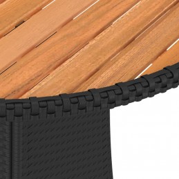 Acquista Tavolo da Giardino Nero Ø 70 cm Polyrattan e Massello d'Acacia con riferimento GHV-310466 della ditta GARDENHOME
