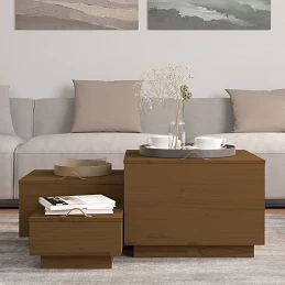 Acquista Contenitori Portaoggetti Coperchi 3pz Miele Legno Massello Pino con riferimento GHV-818248 della ditta GARDENHOME