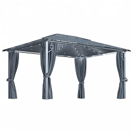 Acquista Gazebo con Tende e Luci LED 400x300 cm Antracite in Alluminio con riferimento GHV-3070336 della ditta GARDENHOME