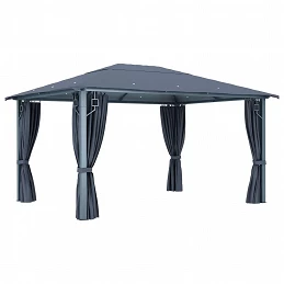 Acquista Gazebo con Tende e Luci LED 400x300 cm Antracite in Alluminio con riferimento GHV-3070336 della ditta GARDENHOME