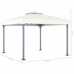 Acquista Gazebo con Stringa di Luci LED 300x300 cm Crema in Alluminio con riferimento GHV-3070342 della ditta GARDENHOME