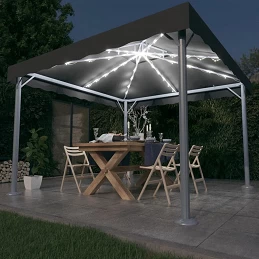 Acquista Gazebo con Stringa di Luci LED 300x300 cm Antracite Alluminio con riferimento GHV-3070343 della ditta GARDENHOME