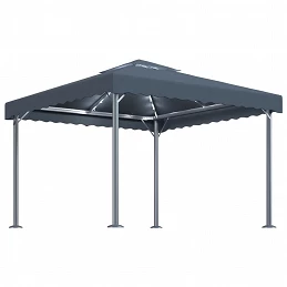 Acquista Gazebo con Stringa di Luci LED 300x300 cm Antracite Alluminio con riferimento GHV-3070343 della ditta GARDENHOME