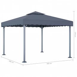 Acquista Gazebo con Stringa di Luci LED 300x300 cm Antracite Alluminio con riferimento GHV-3070343 della ditta GARDENHOME