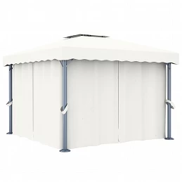 Acquista Gazebo con Tende e Stringa di Luci LED 3x3 m Bianco Crema con riferimento GHV-3070345 della ditta GARDENHOME