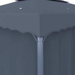 Acquista Gazebo con Tende e Stringa di Luci LED 3x3 m Antracite con riferimento GHV-3070347 della ditta GARDENHOME