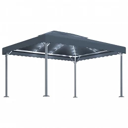 Acquista Gazebo con Pareti e Luci LED 400x300 cm Antracite in Alluminio con riferimento GHV-3070352 della ditta GARDENHOME