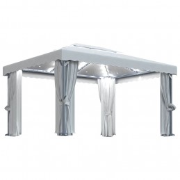 Acquista Gazebo con Tende e Stringa di Luci LED 4x3 m Bianco Crema con riferimento GHV-3070353 della ditta GARDENHOME
