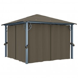 Acquista Gazebo con Tende e Luci LED 300x300 cm Grigio Talpa Alluminio con riferimento GHV-3070334 della ditta GARDENHOME