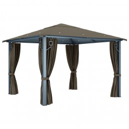 Acquista Gazebo con Tende e Luci LED 300x300 cm Grigio Talpa Alluminio con riferimento GHV-3070334 della ditta GARDENHOME