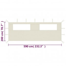 Acquista Parete con Finestre per Gazebo 6x2 m Crema con riferimento GHV-3070413 della ditta GARDENHOME