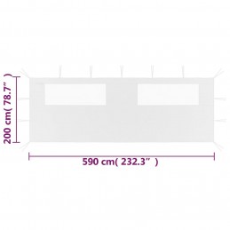 Acquista Parete con Finestre per Gazebo 6x2 m Bianca con riferimento GHV-3070416 della ditta GARDENHOME