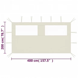 Acquista Parete con Finestre per Gazebo 4x2 m Crema con riferimento GHV-3070421 della ditta GARDENHOME