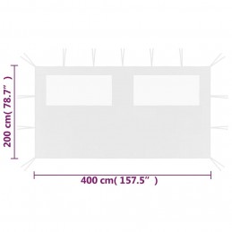 Acquista Parete con Finestre per Gazebo 4x2 m Bianca con riferimento GHV-3070424 della ditta GARDENHOME