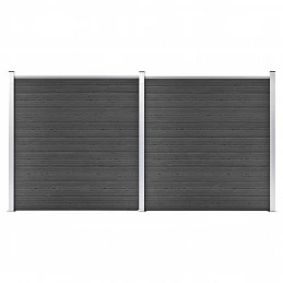 Acquista Set Pannelli di Recinzione in WPC 353x186 cm Nero con riferimento GHV-3070429 della ditta GARDENHOME