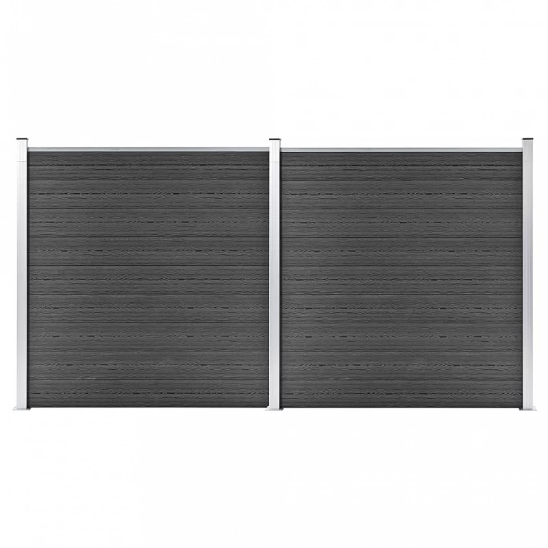 Acquista Set Pannelli di Recinzione in WPC 353x186 cm Nero con riferimento GHV-3070429 della ditta GARDENHOME