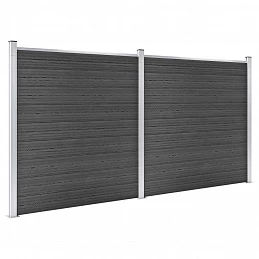 Acquista Set Pannelli di Recinzione in WPC 353x186 cm Nero con riferimento GHV-3070429 della ditta GARDENHOME