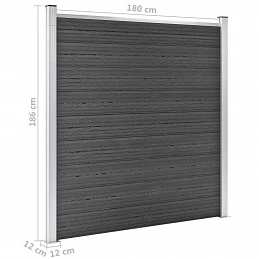 Acquista Set Pannelli di Recinzione in WPC 353x186 cm Nero con riferimento GHV-3070429 della ditta GARDENHOME