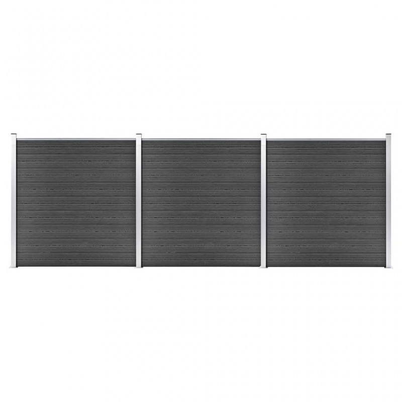 Acquista Set Pannelli di Recinzione in WPC 526x186 cm Nero con riferimento GHV-3070430 della ditta GARDENHOME