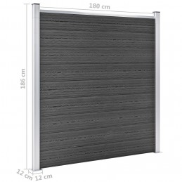 Acquista Set Pannelli di Recinzione in WPC 526x186 cm Nero con riferimento GHV-3070430 della ditta GARDENHOME