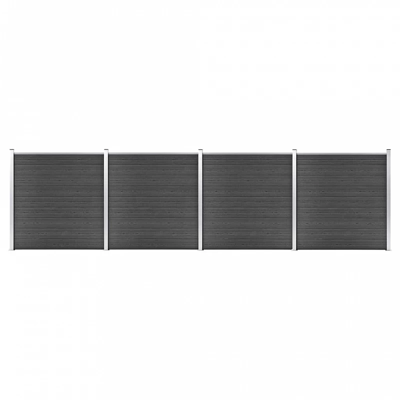 Acquista Set Pannelli di Recinzione in WPC 699x186 cm Nero con riferimento GHV-3070431 della ditta GARDENHOME