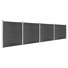 Acquista Set Pannelli di Recinzione in WPC 699x186 cm Nero con riferimento GHV-3070431 della ditta GARDENHOME