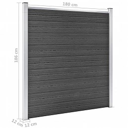 Acquista Set Pannelli di Recinzione in WPC 699x186 cm Nero con riferimento GHV-3070431 della ditta GARDENHOME