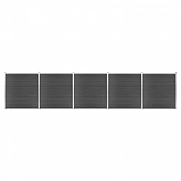Acquista Set Pannelli di Recinzione in WPC 872x186 cm Nero con riferimento GHV-3070432 della ditta GARDENHOME