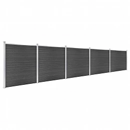 Acquista Set Pannelli di Recinzione in WPC 872x186 cm Nero con riferimento GHV-3070432 della ditta GARDENHOME