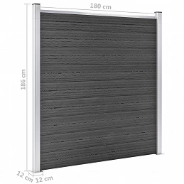 Acquista Set Pannelli di Recinzione in WPC 1045x186 cm Nero con riferimento GHV-3070433 della ditta GARDENHOME
