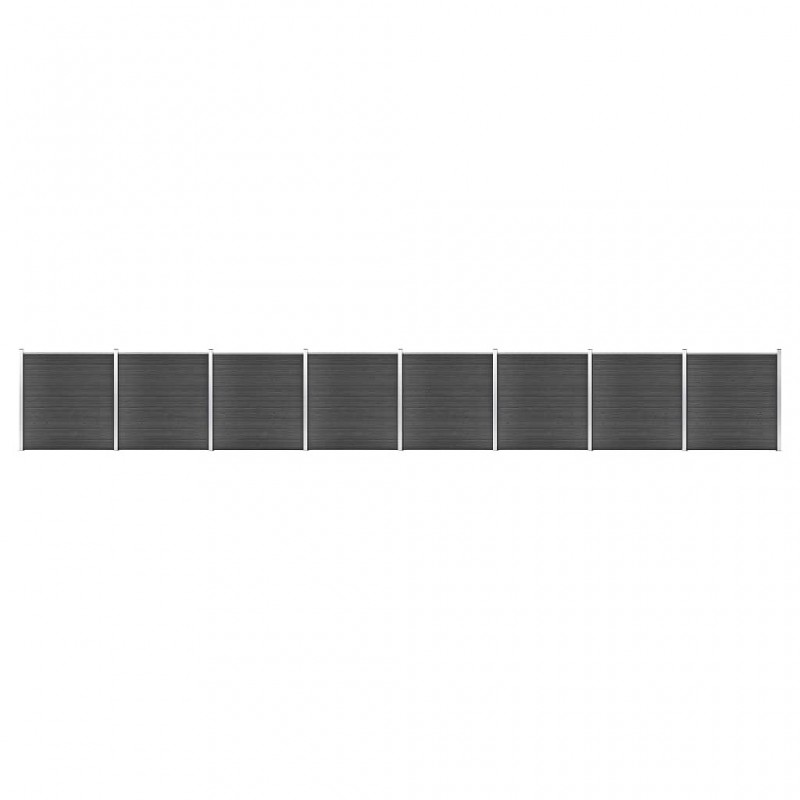 Acquista Set Pannelli di Recinzione in WPC 1391x186 cm Nero con riferimento GHV-3070435 della ditta GARDENHOME