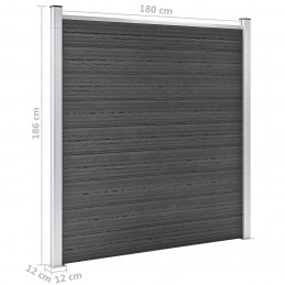 Acquista Set Pannelli di Recinzione in WPC 1391x186 cm Nero con riferimento GHV-3070435 della ditta GARDENHOME