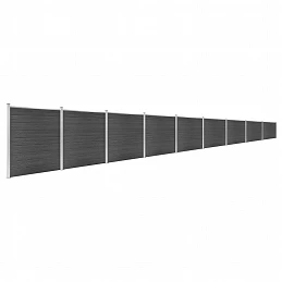 Acquista Set Pannelli di Recinzione in WPC 1564x186 cm Nero con riferimento GHV-3070436 della ditta GARDENHOME