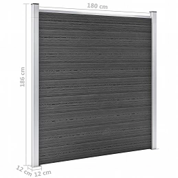 Acquista Set Pannelli di Recinzione in WPC 1564x186 cm Nero con riferimento GHV-3070436 della ditta GARDENHOME