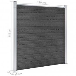 Acquista Set Pannelli di Recinzione in WPC 1737x186 cm Nero con riferimento GHV-3070437 della ditta GARDENHOME
