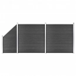 Acquista Set Pannelli di Recinzione in WPC 446x(105-186) cm Nero con riferimento GHV-3070438 della ditta GARDENHOME