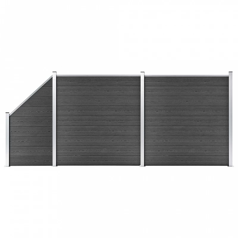 Acquista Set Pannelli di Recinzione in WPC 446x(105-186) cm Nero con riferimento GHV-3070438 della ditta GARDENHOME